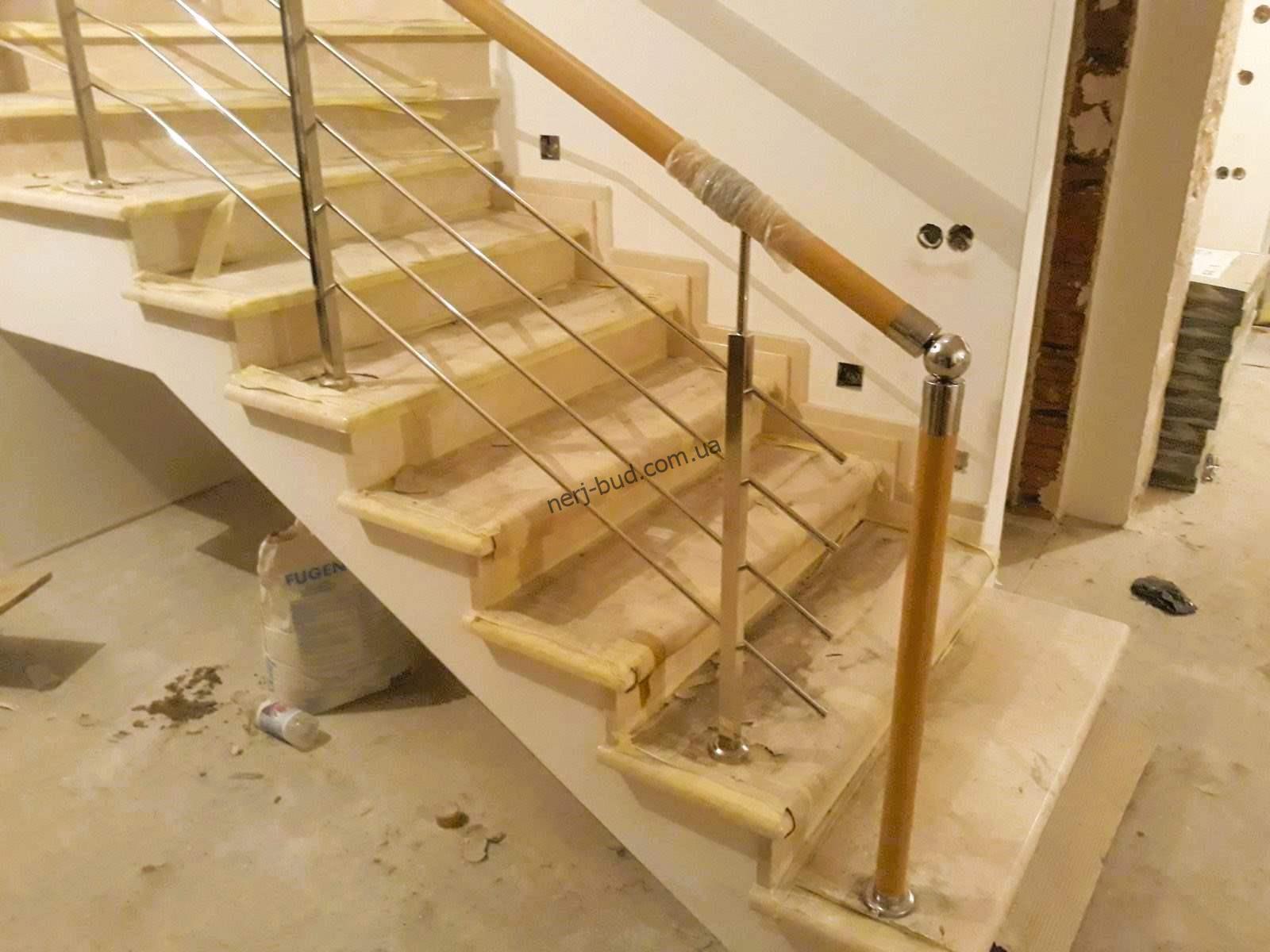 Перила комбіновані нержавійка та ПВХ фото