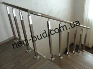 Перила комбіновані нержавійка та дерево фото 2