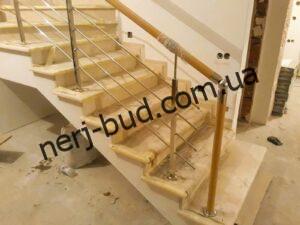 Перила комбіновані нержавійка та ПВХ фото